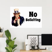 Poster Oncle Sam dit Pas de sollicitation (Bureau à domicile)