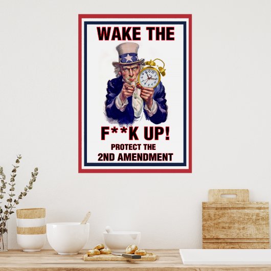 Poster Oncle Sam Dit Se Réveiller ! (Cuisine)