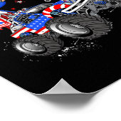 Poster Oncle Sam équitation Monster Camion 4 juillet drôl (Coin)