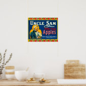 Poster Oncle Sam Étiquette Apple (bleu) - Wapato, WA (Cuisine)