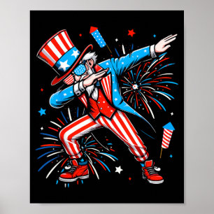 Poster Oncle Sam faisant le dab le jour de l'indépendance