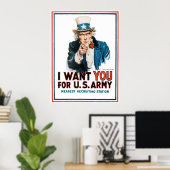 Poster Oncle Sam, Je Veux Que Tu (Bureau à domicile)
