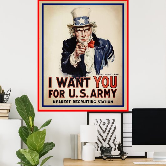 Poster Oncle Sam, Je Veux Que Vous Imprimiez L'Affiche (Bureau à domicile)