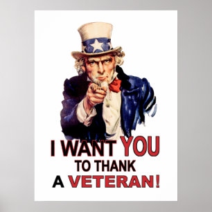 Poster Oncle Sam Je Veux Que Vous Remerciiez Un Ancien Po