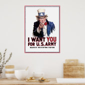 Poster Oncle Sam "Je Vous Veux" (Cuisine)