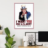 Poster Oncle Sam "Je Vous Veux" (Bureau à domicile)