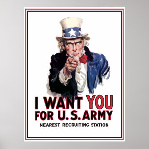 Poster Oncle Sam "je vous veux" -- Frontière