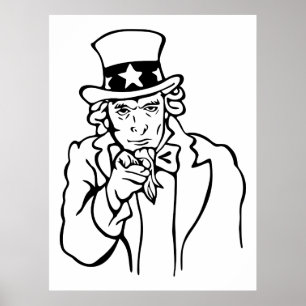 Poster Oncle Sam Nous Voulons Que Tu Te Dessines En Ligne