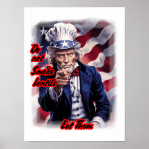 Poster Oncle Sam patriotique donnant un bon conseil sur u