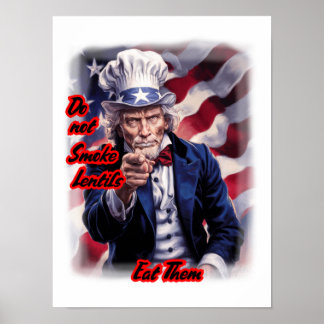Poster Oncle Sam patriotique donnant un bon conseil sur u