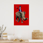 Poster Oncle Sam Riding On Elephant (Cuisine)