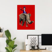 Poster Oncle Sam Riding On Elephant (Bureau à domicile)