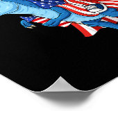 Poster Oncle Sam Riding T Rex 4 juillet Garçons Filles En (Coin)