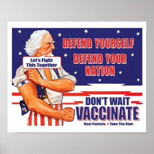 Poster Oncle Sam Vaccinez-vous Luttons Ensemble Contre Ce