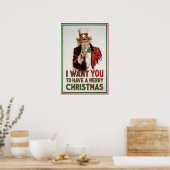 Poster Oncle Sam veut que TU aies un Joyeux Noël (Cuisine)
