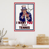 Poster Oncle Sam veut que tu joues au tennis ! (Cuisine)