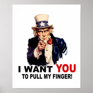 Poster Oncle Sam VEUT QUE TU PULES MON DOIGT