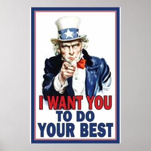 Poster Oncle Sam veut que vous FASSIEZ DE VOTRE MIEUX