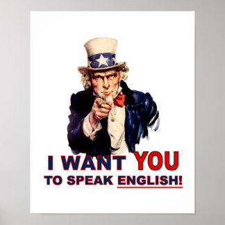 Poster Oncle Sam VEUX-TU parler anglais