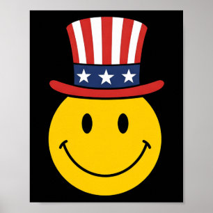 Poster Oncle Sam visage souriant des années 70 patriotiqu