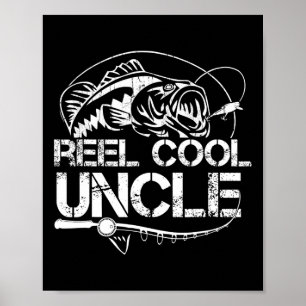 Poster Oncle Super Cool Pêche Papa Fête des Pères Cadeau