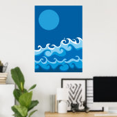 Poster onde bleue (Bureau à domicile)