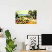 Poster Onderdonk - Cactus en fleurs (Bureau à domicile)