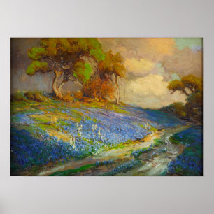 Poster Onderdonk - Fin d'après-midi dans les Bluebonnets 