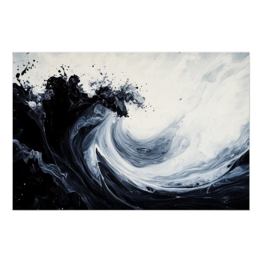 Poster Ondes Abstraites (Devant)