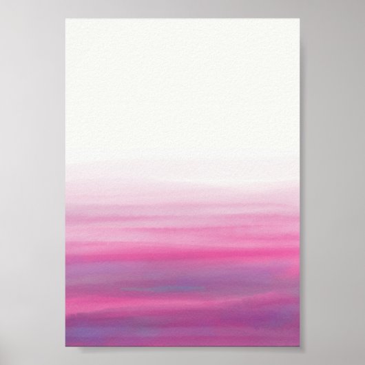 Poster Ondes Aquarelle rose violet (Devant)