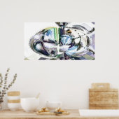 Poster Ondes aquarelles (Cuisine)