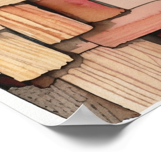 Poster Ondes d'aquarelle et de ferraille de beauté récupé (Coin)