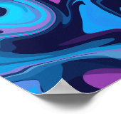 Poster Ondes de dégradé fluide en bleu et violet (Coin)