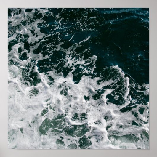 Poster Ondes de l'océan foncé (Devant)