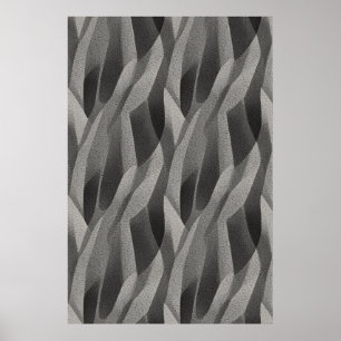 Poster Ondes fluides : une composition monochrome sculptu
