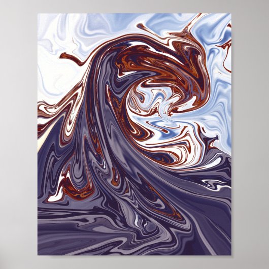 Poster ondes monstrueuses | Meilleure peinture abstraite (Devant)