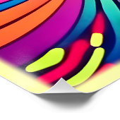 Poster Ondes Néon Cosmos Vibrant (Coin)