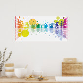Poster ondes sonores arc-en-ciel II abstraites (Cuisine)