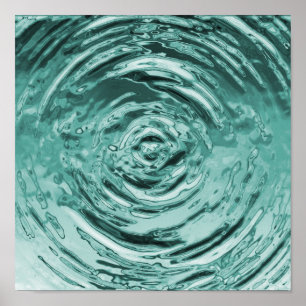 Poster Ondulation Teal de l'eau