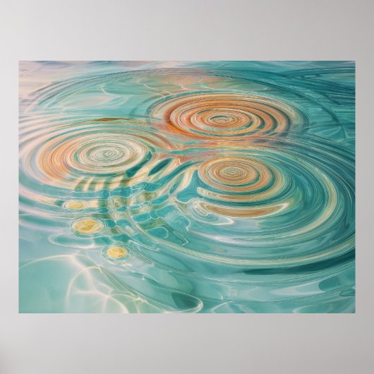 Poster Ondulations de Tranquillité Harmonie d'Eau Abstrai (Devant)