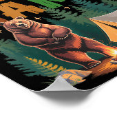 Poster One Happy Mama Camper 1st Birthday Camng Bear  (Coin)