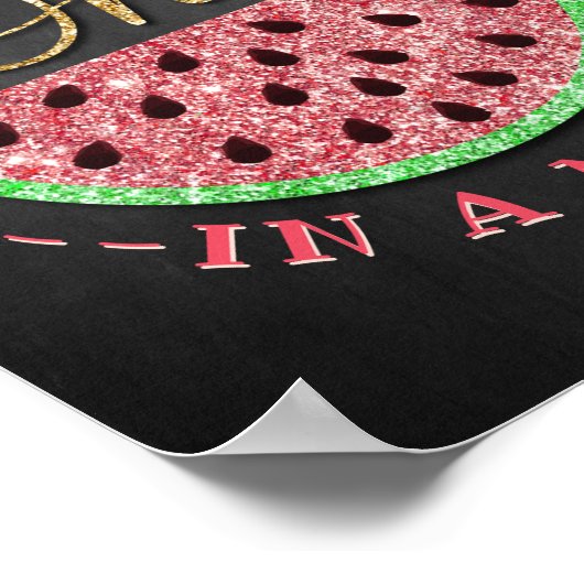 Poster One In A Melon Chalkboard 1er anniversaire (Coin)