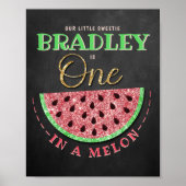 Poster One In A Melon Chalkboard 1er anniversaire (Devant)