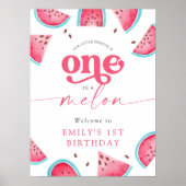 Poster One in a Melon Watermelon 1er Birthday Welcome (Devant)