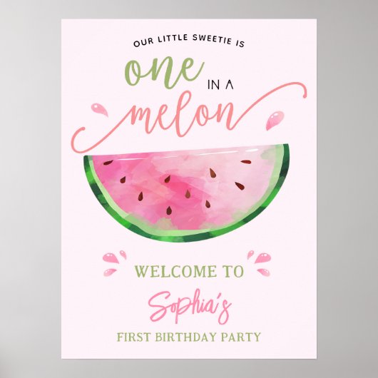 Poster One in the Melon Watermelon Anniversaire Bienvenue (Devant)