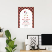 Poster One Jolly Goose Modern First Birthday Welcome Sign (Bureau à domicile)