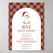 Poster One Jolly Goose Modern First Birthday Welcome Sign (Devant)