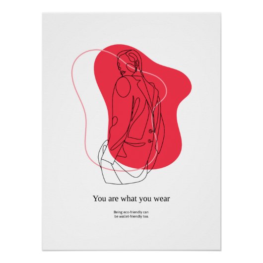 Poster One Line Drawing | Abstract Face Modern Art Print (Devant)