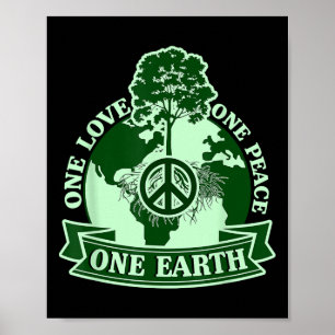 Poster One Love One Peace One Earth Jour des terres mondi