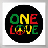Poster One Love, Reggae design (Devant)